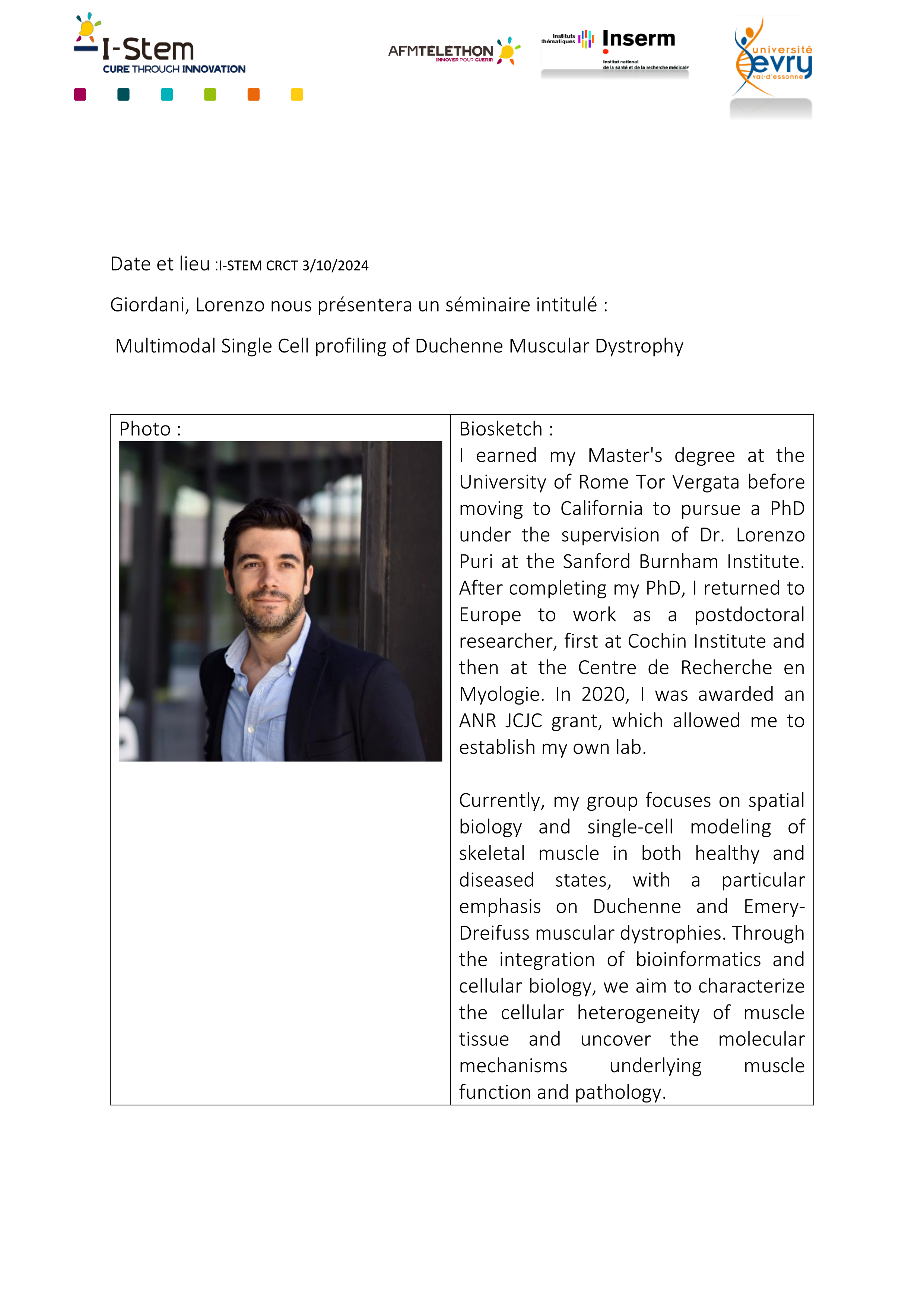 Dr Lorenzo Giordani