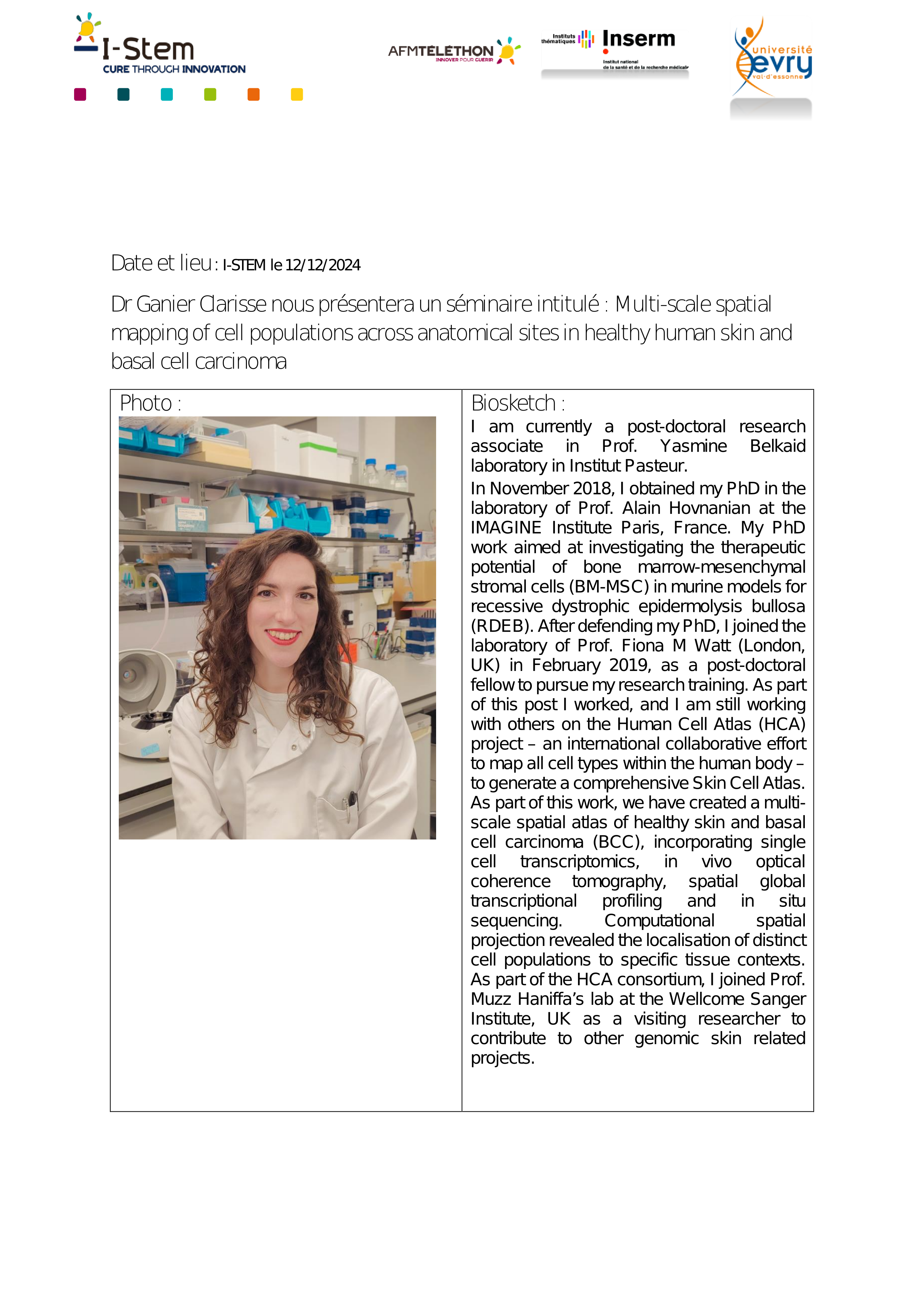 Dr Clarisse Ganier