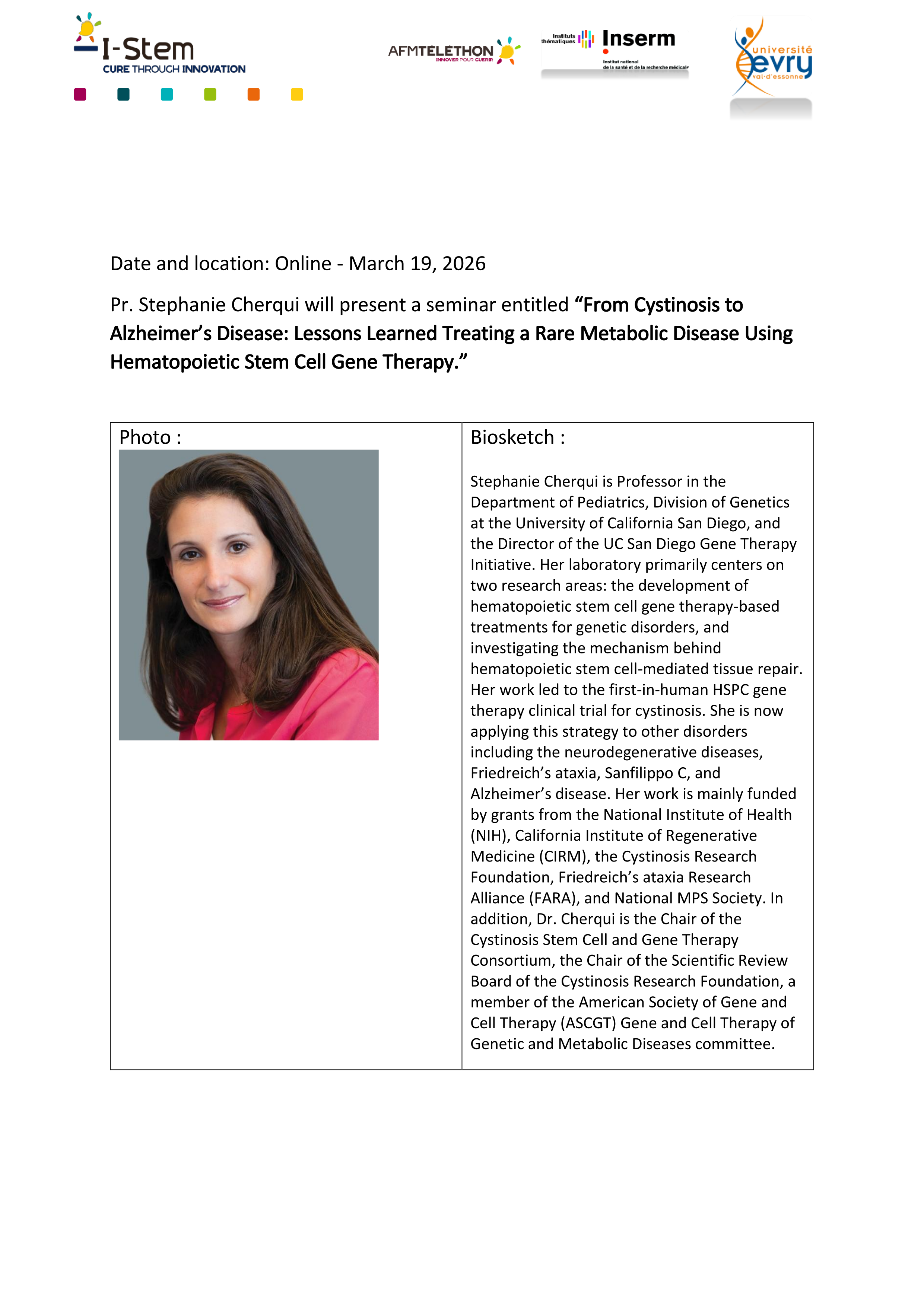 Pr. Stéphanie Cherqui